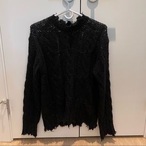 Acne studios Frayed cable-knit sweater
